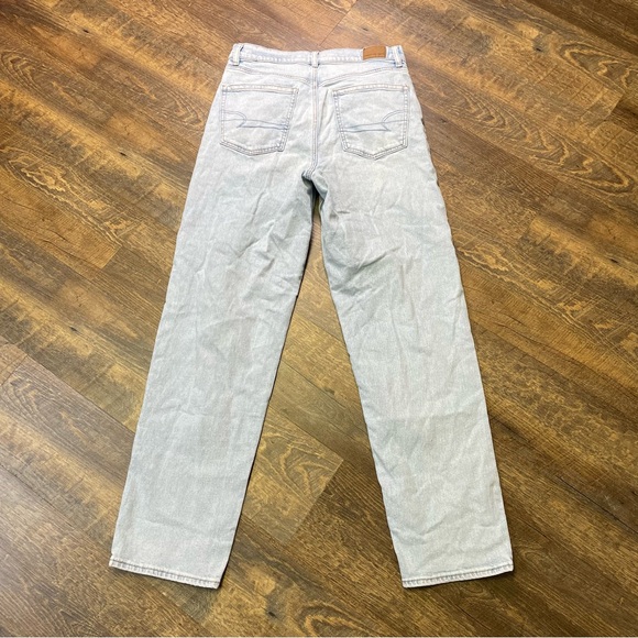 American Eagle AE Strigid Jeans Highest Waist Crossover Baggy Straight Womens 8 - Picture 8 of 12